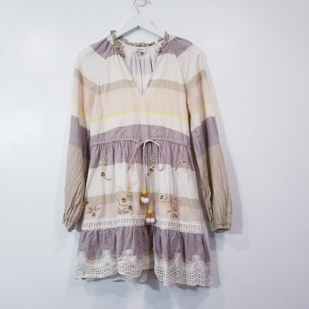 Anthropologie Hemant & Nandita Shimmer Embroidery Bohemian Dress